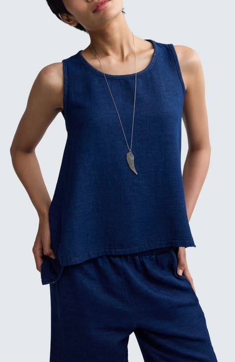 Floria Denim Muslin Top