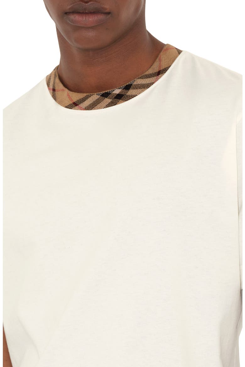 Check Trim T-Shirt, Alternate, color, CHALK