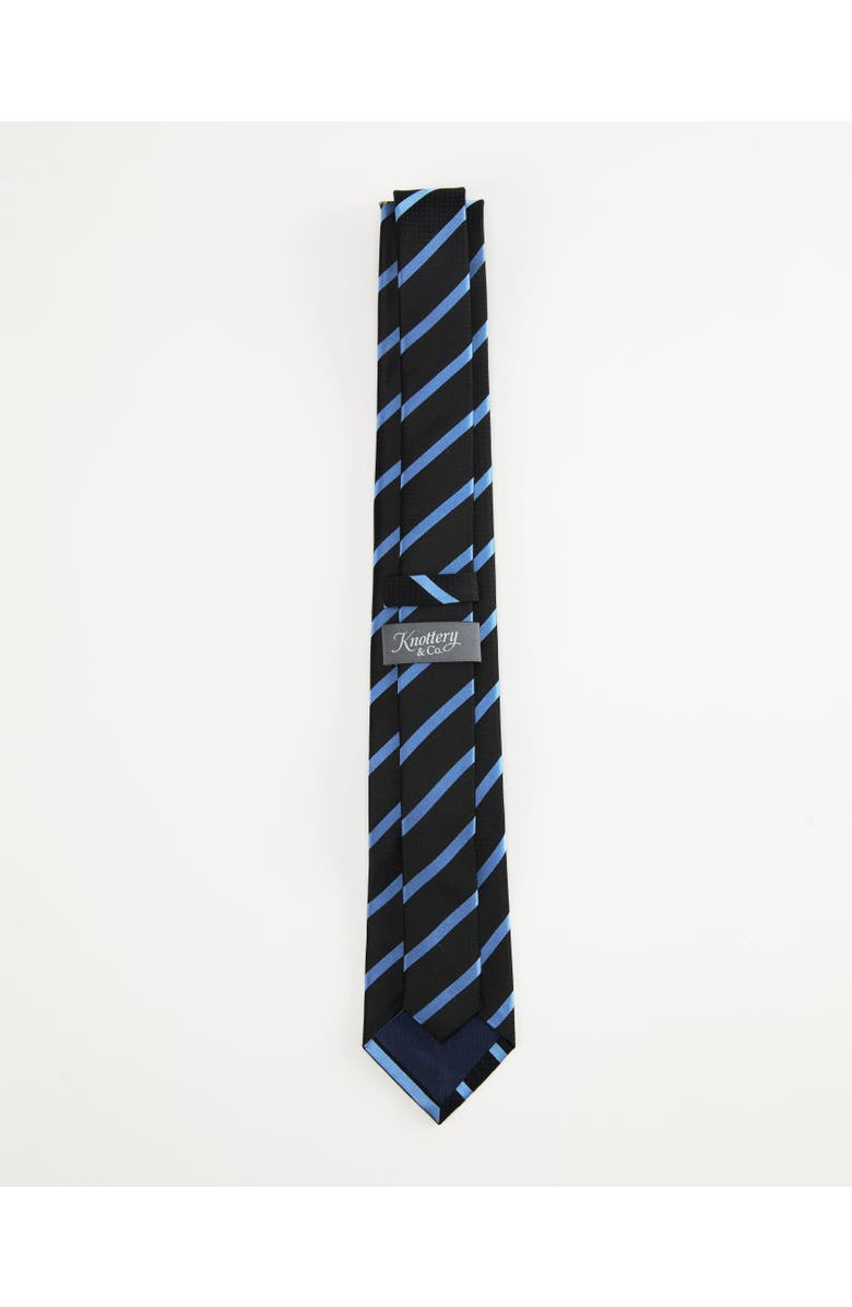 Knottery & Co Skyline Striped Silk Jacquard Tie, Alternate, color, Black