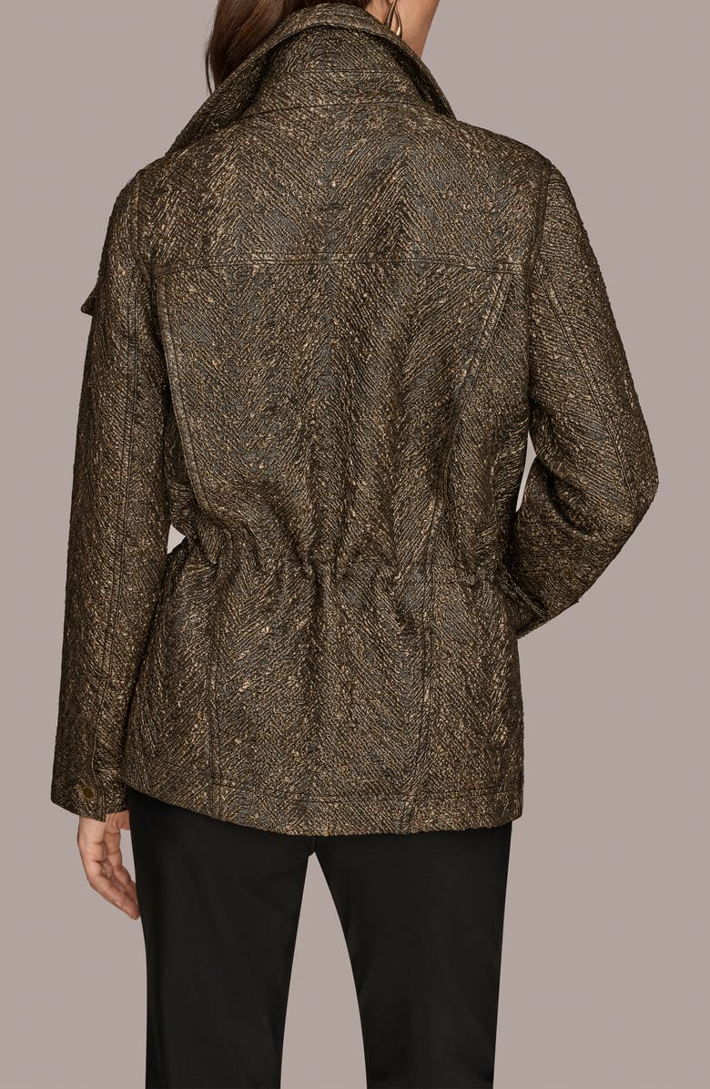 Donna Karan New York Metallic Jacquard Jacket, Alternate, color, Black/ Gold