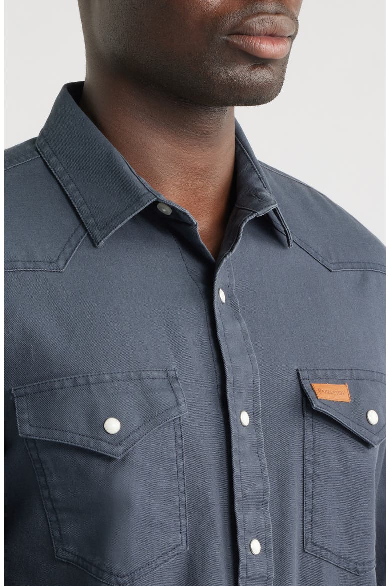 Dillon Cotton Twill Snap-Up Western Shirt, Alternate, color, WASHED BLUE