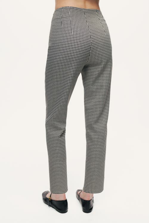 Nocturne Tailored Micro Check Cigarette Pants In Black