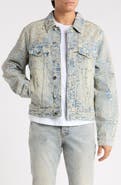 PURPLE BRAND Bead Splatter Destroy Denim Jacket