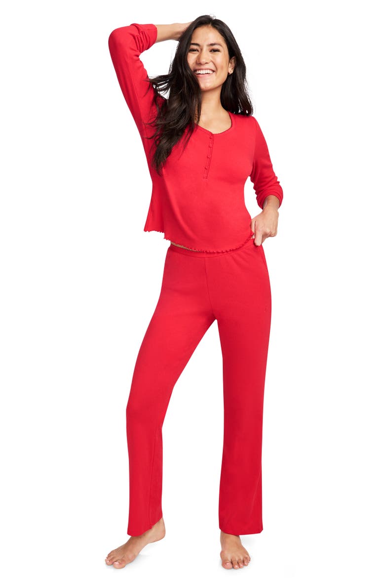 Women's Pointelle Cotton Stretch Sleep Pant, Alternate, color, Peaceful Poppy