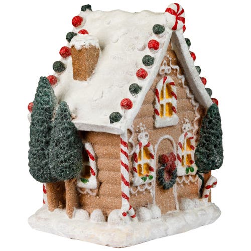 Northlight Snow Covered Gingerbread House With Candy Accents Christmas Decoration In Multi