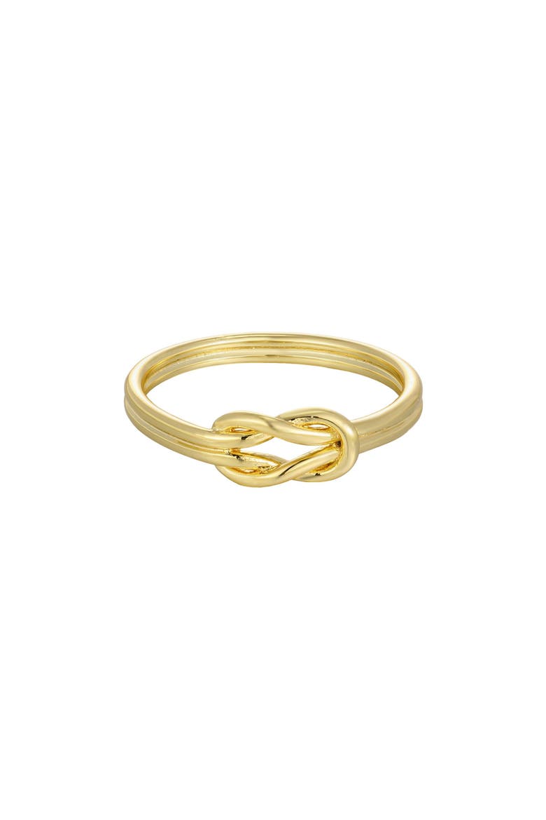 14K Gold Plated Double Knot Ring, Main, color, GOLD