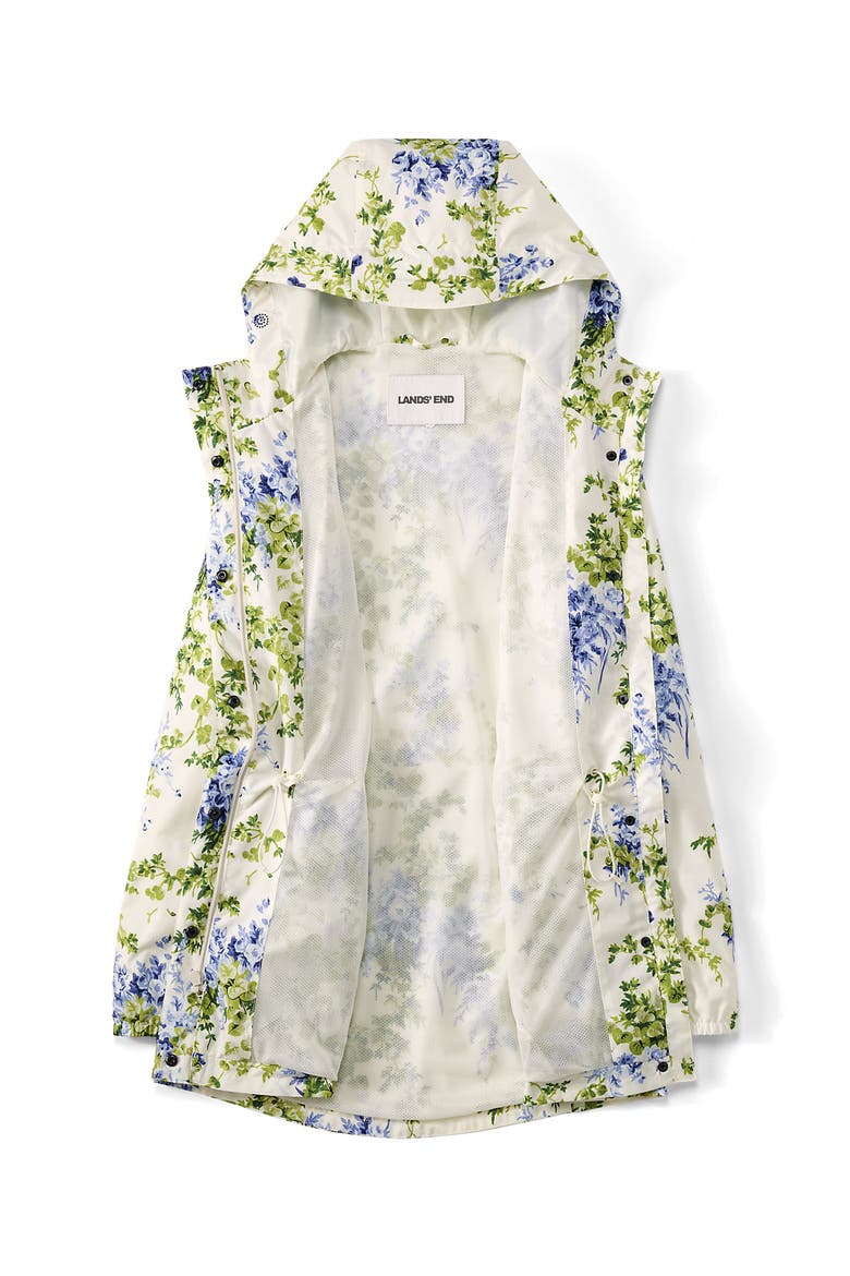 Squall Packable Waterproof Raincoat, Alternate, color, Clear Blue Blooms