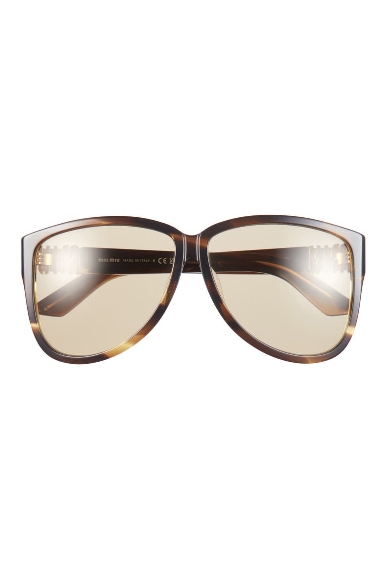 61mm Pilot Sunglasses, Main, color, YELLOW