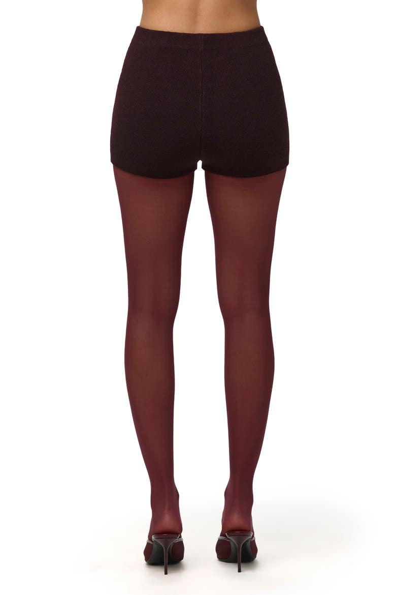 Knit Hot Pants, Alternate, color, DARK PLUM
