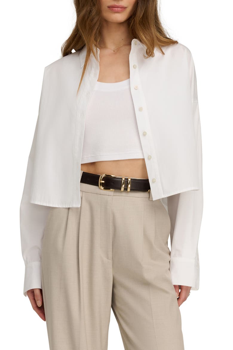 The Crop Ex Boyfriend Button-Up Shirt, Main, color, WHITE