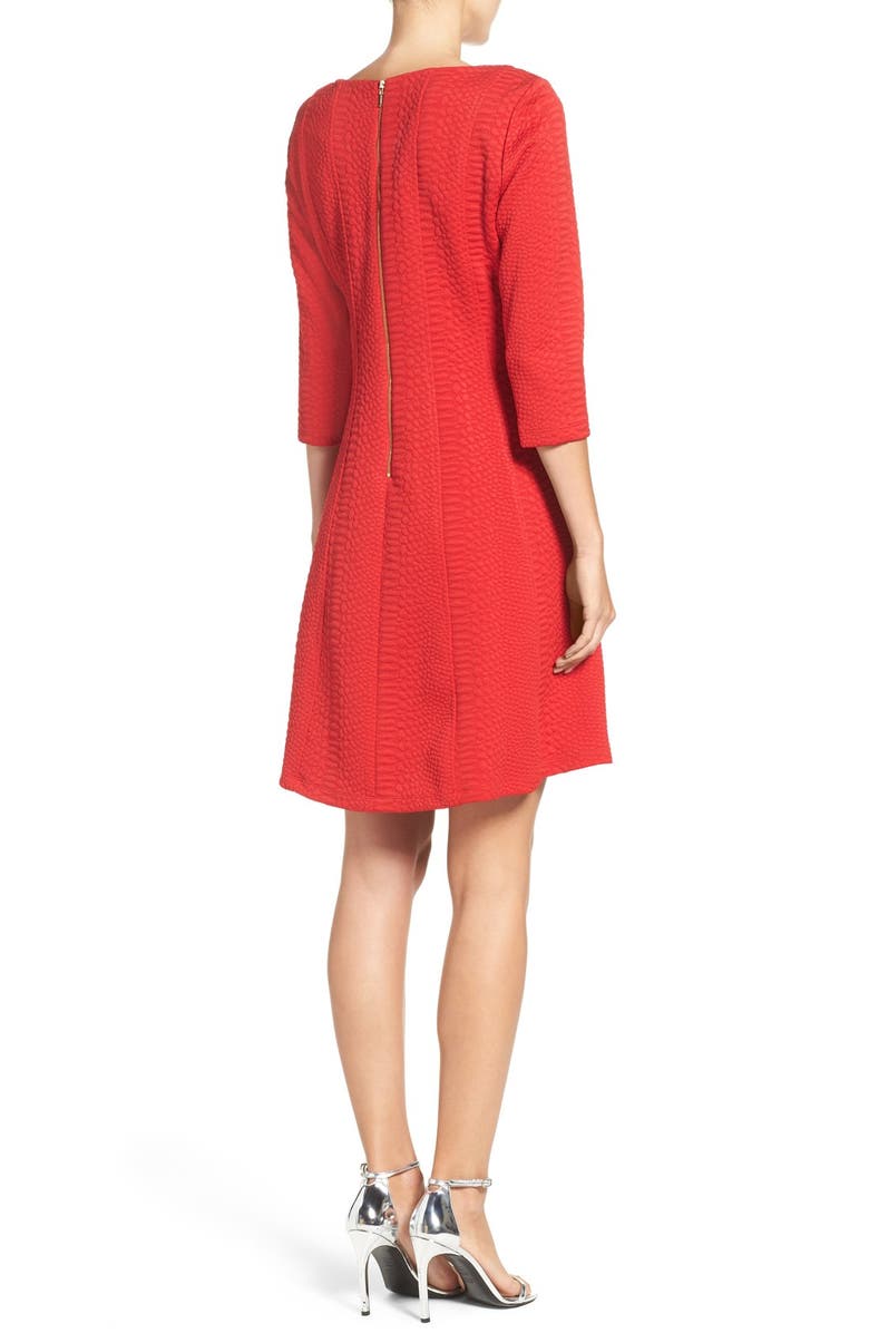 Taylor Dresses Jacquard Knit Fit & Flare Dress, Alternate, color, 