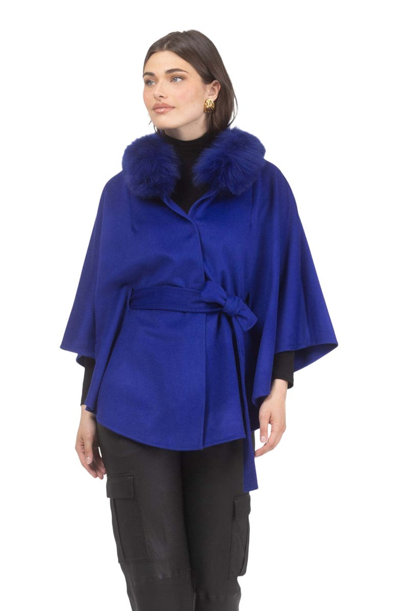 GORSKI Wool Belted Cape, Alternate, color, Cobalt Blue