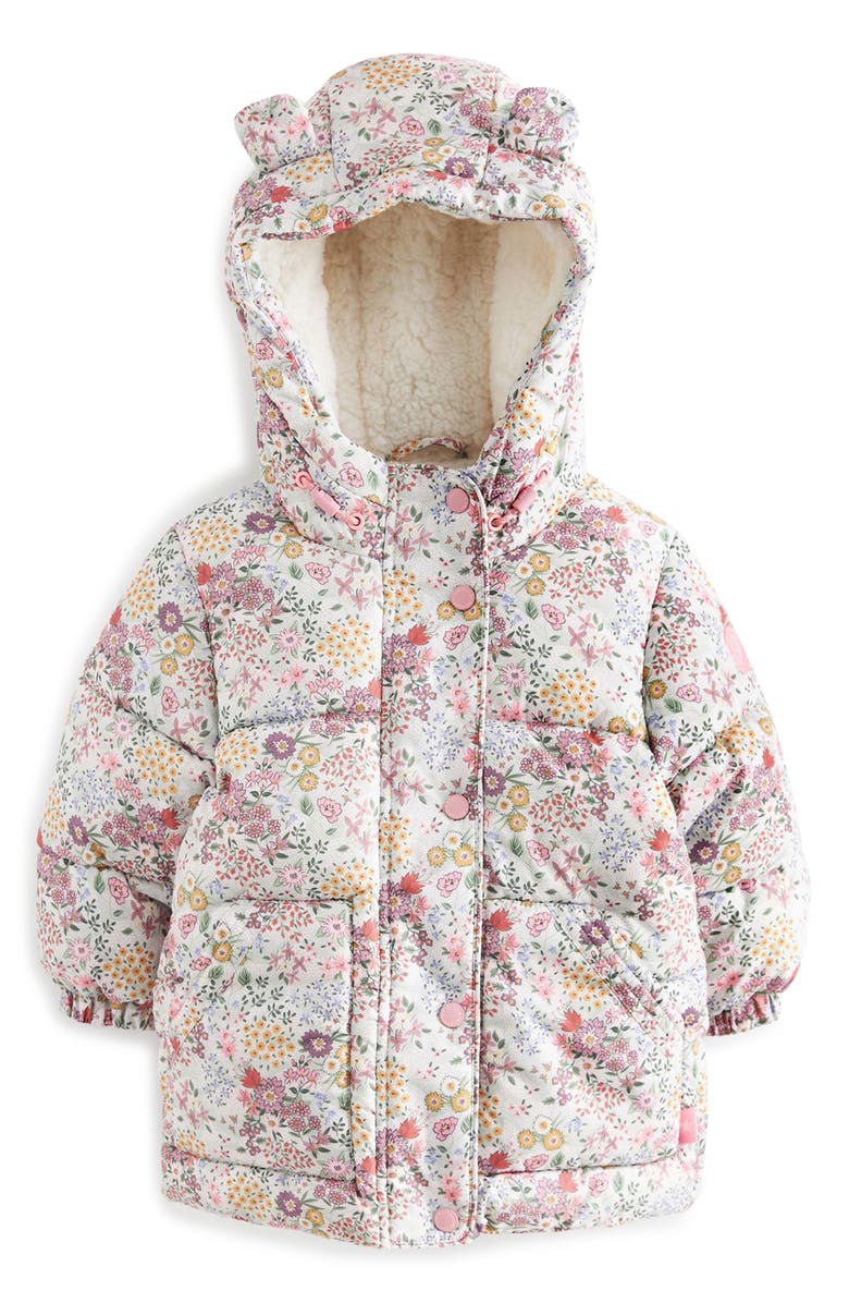NEXT Kids' Floral Ear Hooded Jacket, Main, color, Pink