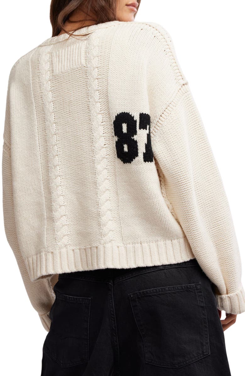 Free People We the Free 87 Oversize Sweater, Alternate, color, White Combo