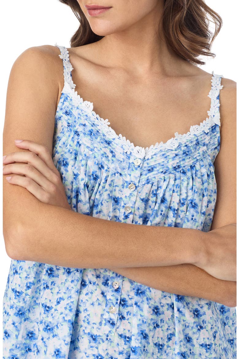 Floral Sleeveless Cotton Chemise, Alternate, color, PINK/ LILAC