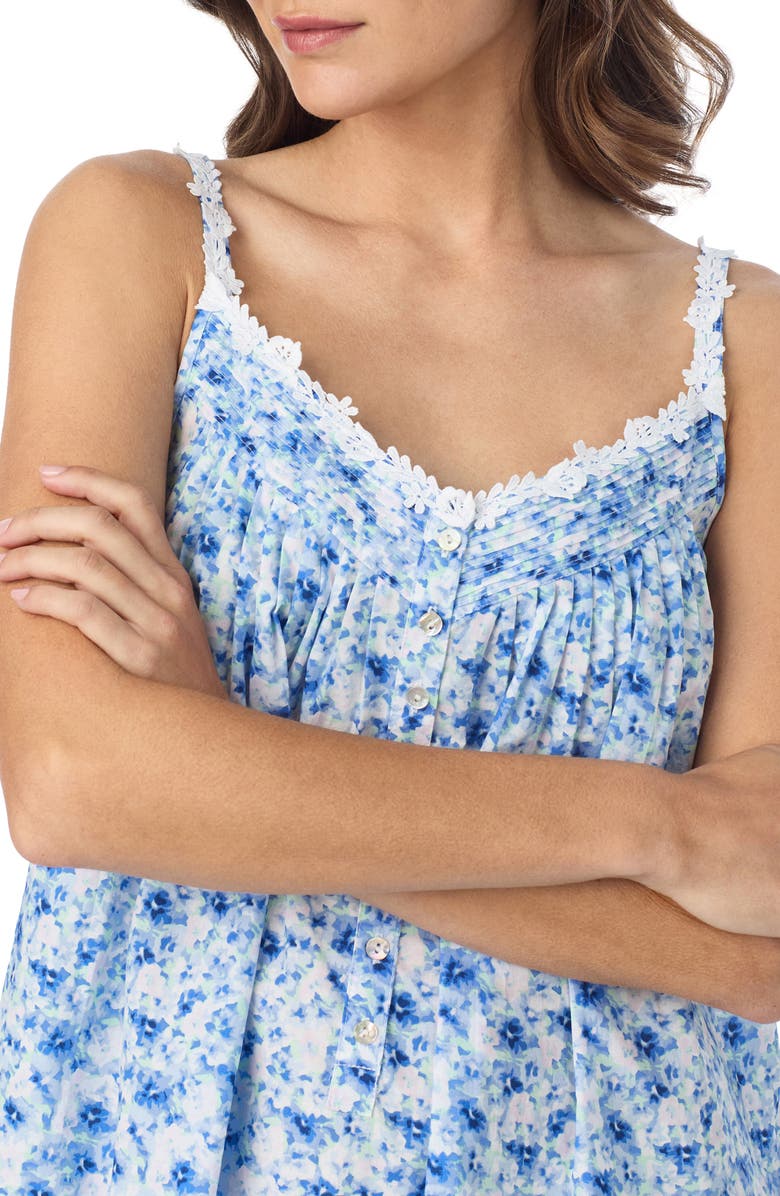 Eileen West Floral Sleeveless Cotton Chemise, Alternate, color, Pink/ Lilac