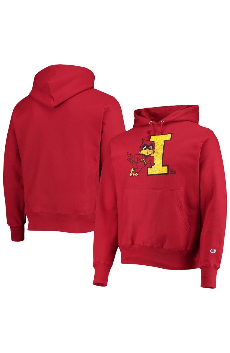 Champion Men's Champion Cardinal Iowa State Cyclones Vault Logo Reverse Weave Pullover Hoodie, Alternate, color, 