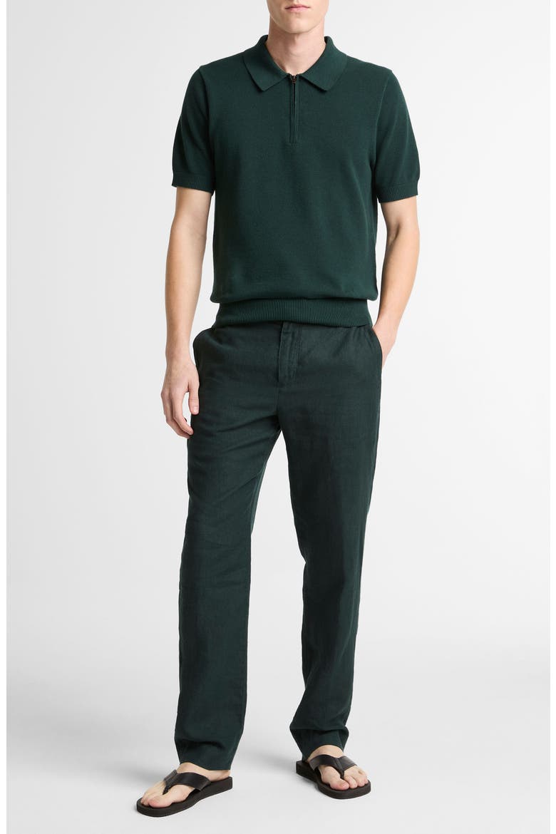 Piqué Zip Polo, Alternate, color, SEAWEED