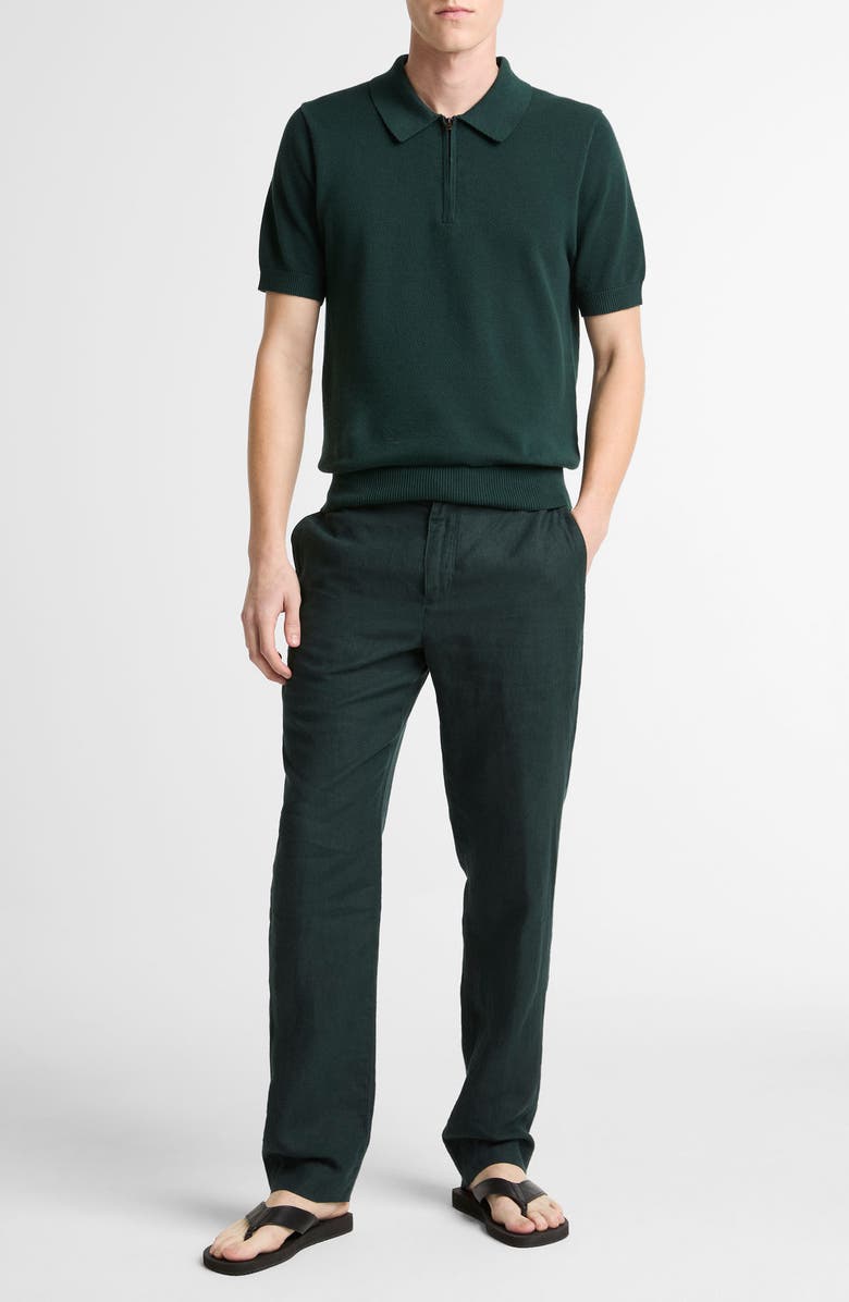 Vince Piqué Zip Polo, Alternate, color, Seaweed