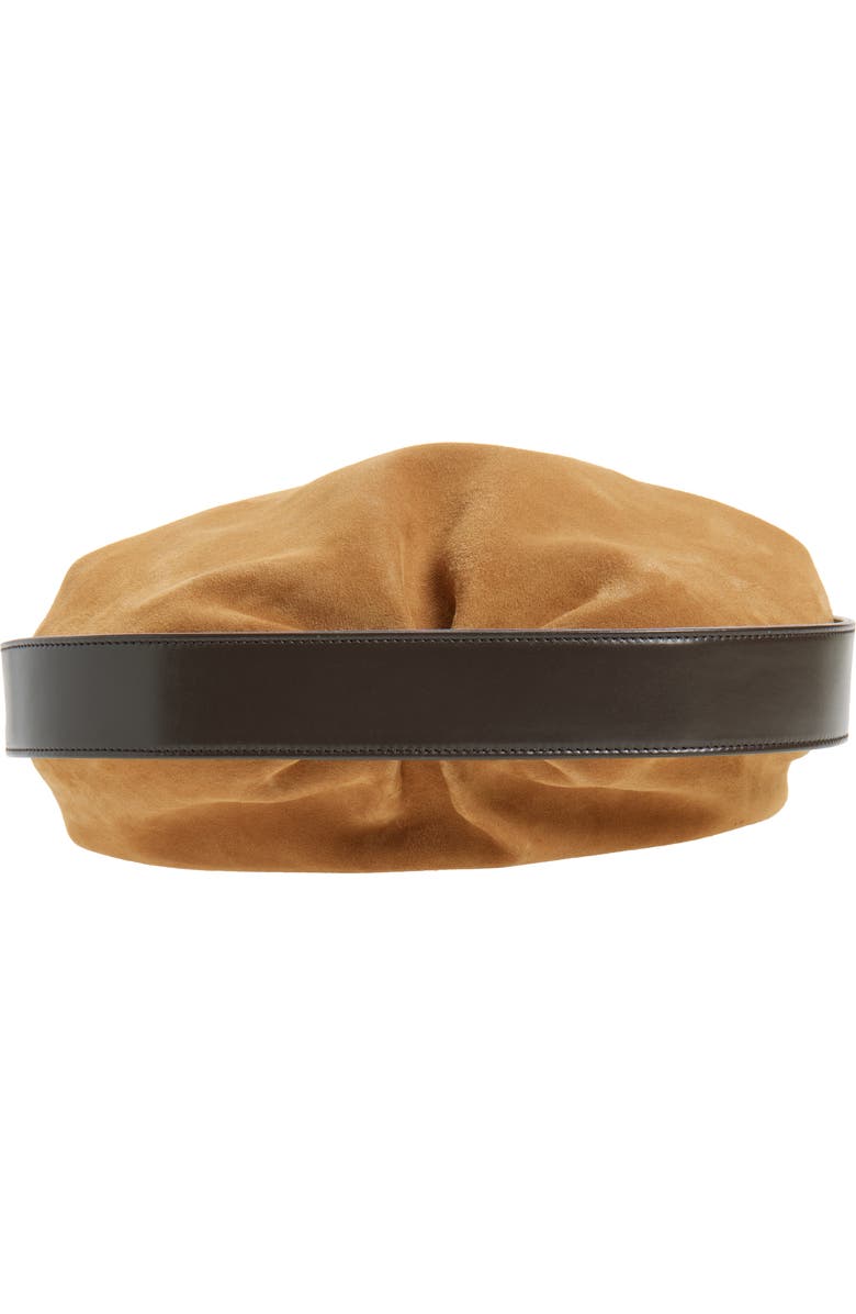 FERRAGAMO Hug Leather & Suede Bucket Bag, Alternate, color, Naturale 6 Testa Di Moro