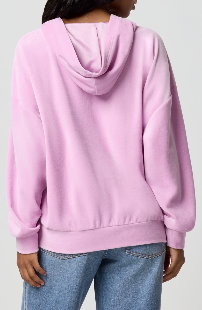 Florence by Mills Velour Bow Hoodie, Alternate, color, Mauve Mist