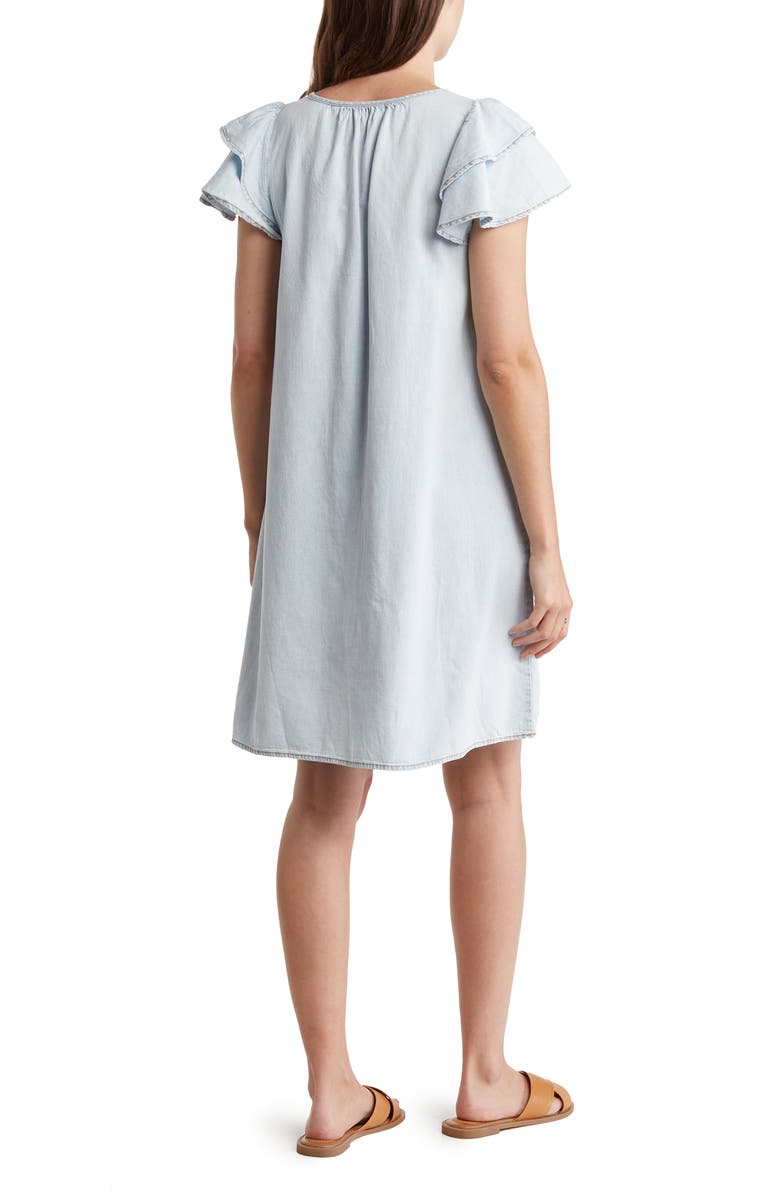 Habitual Double Ruffle Sleeve Shift Dress, Alternate, color, 