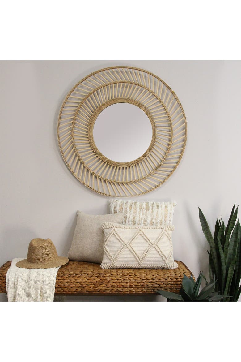 31.50" Kristen Rattan Wall Mirror, Alternate, color, NATURAL