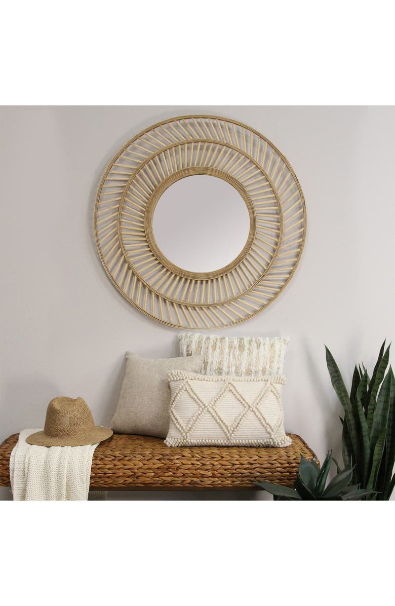 STRATTON HOME DECOR 31.50" Kristen Rattan Wall Mirror, Alternate, color, 