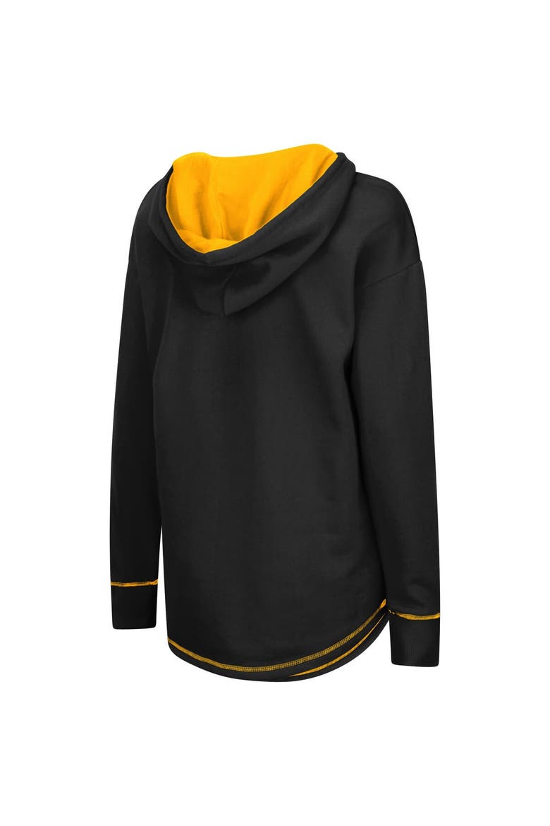 Women's Colosseum Black Iowa Hawkeyes Tunic Pullover Hoodie, Alternate, color, Black