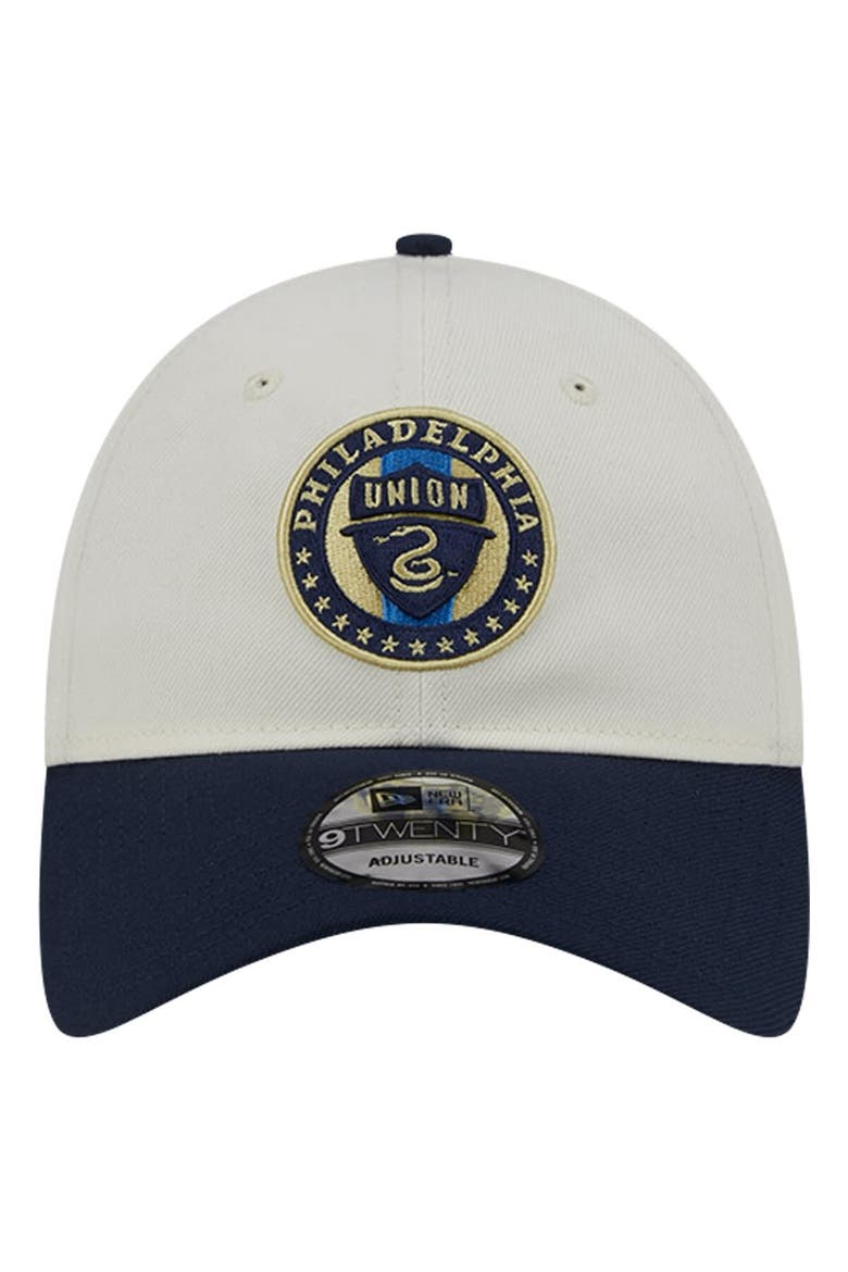 Men's New Era White Philadelphia Union 2024 Kick Off Collection 9TWENTY Adjustable Hat, Alternate, color, Cream