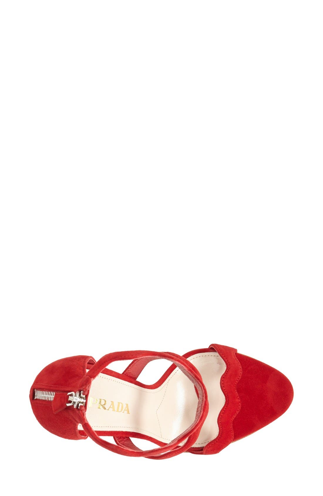 Prada Suede Ankle Strap Sandal, Alternate, color, 