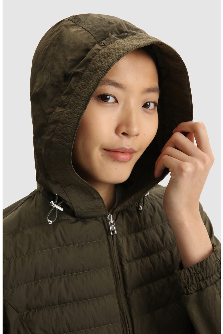 Violet Water Repellent Down Parka, Alternate, color, ARMY OLIVE