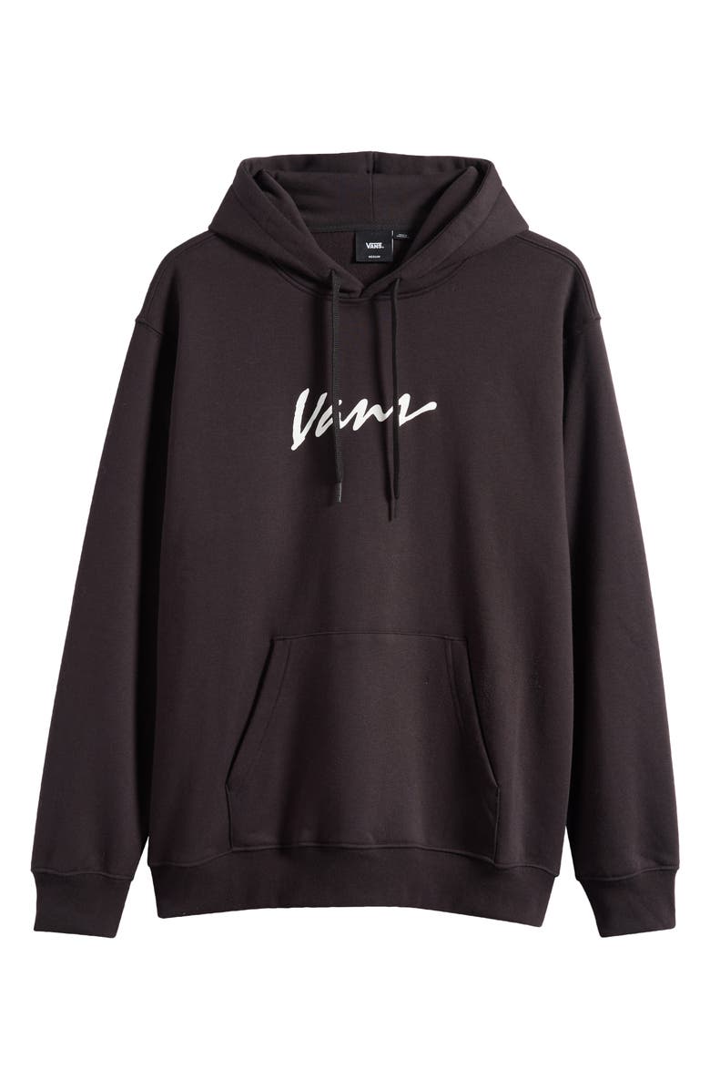 Vans Scripted Logo Fleece Pullover Hoodie, Alternate, color, Black