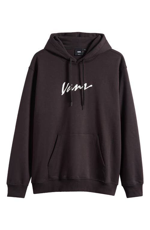 Vans Scripted Logo Fleece Pullover Hoodie In Black