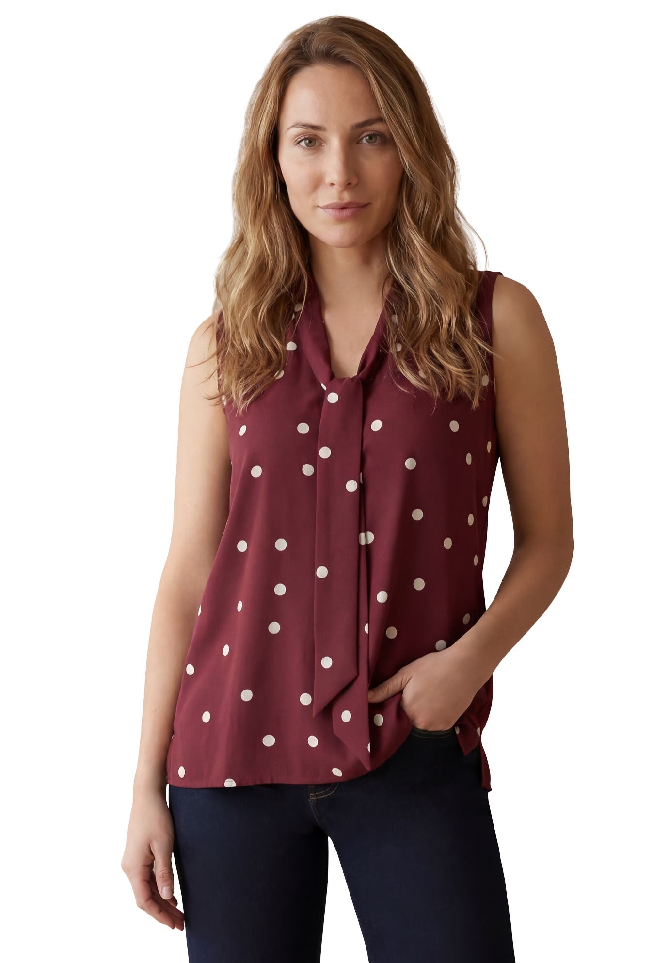 BURGUNDY TOSSED DOT