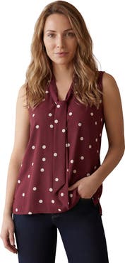 Jessica London Uptown Sleeveless Tie Neck Blouse