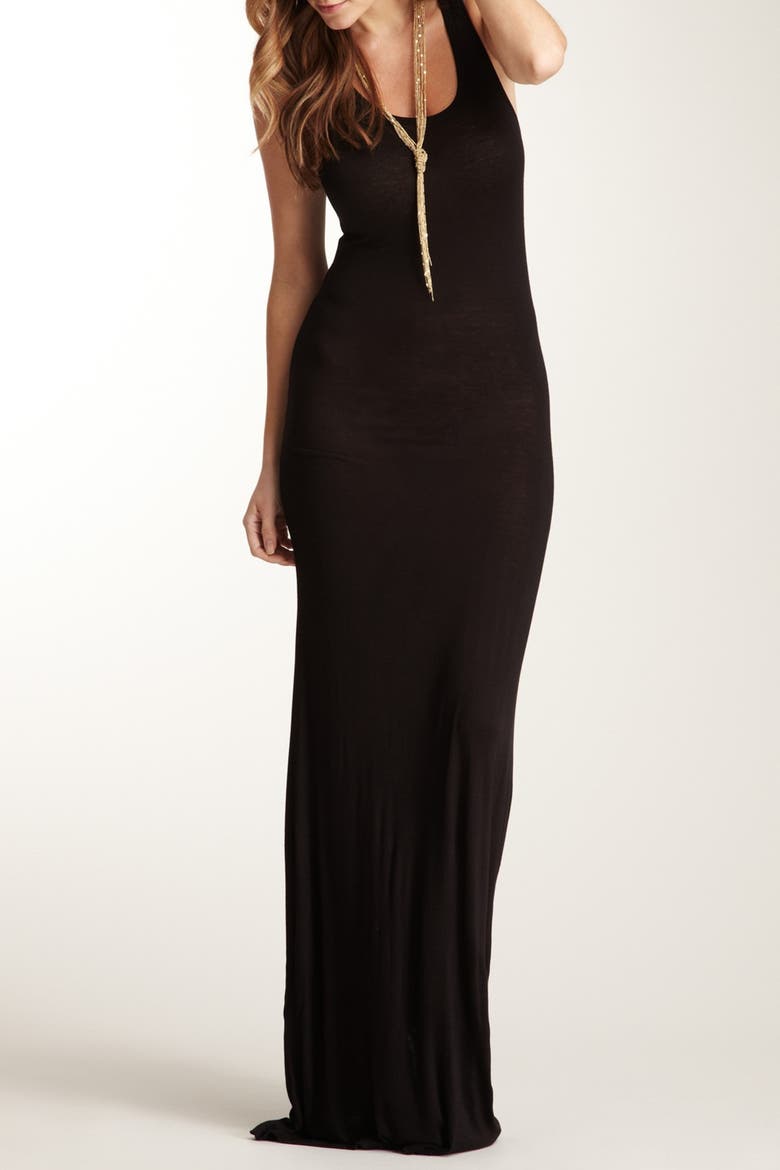 Racerback Maxi Dress, Main, color, BLACK