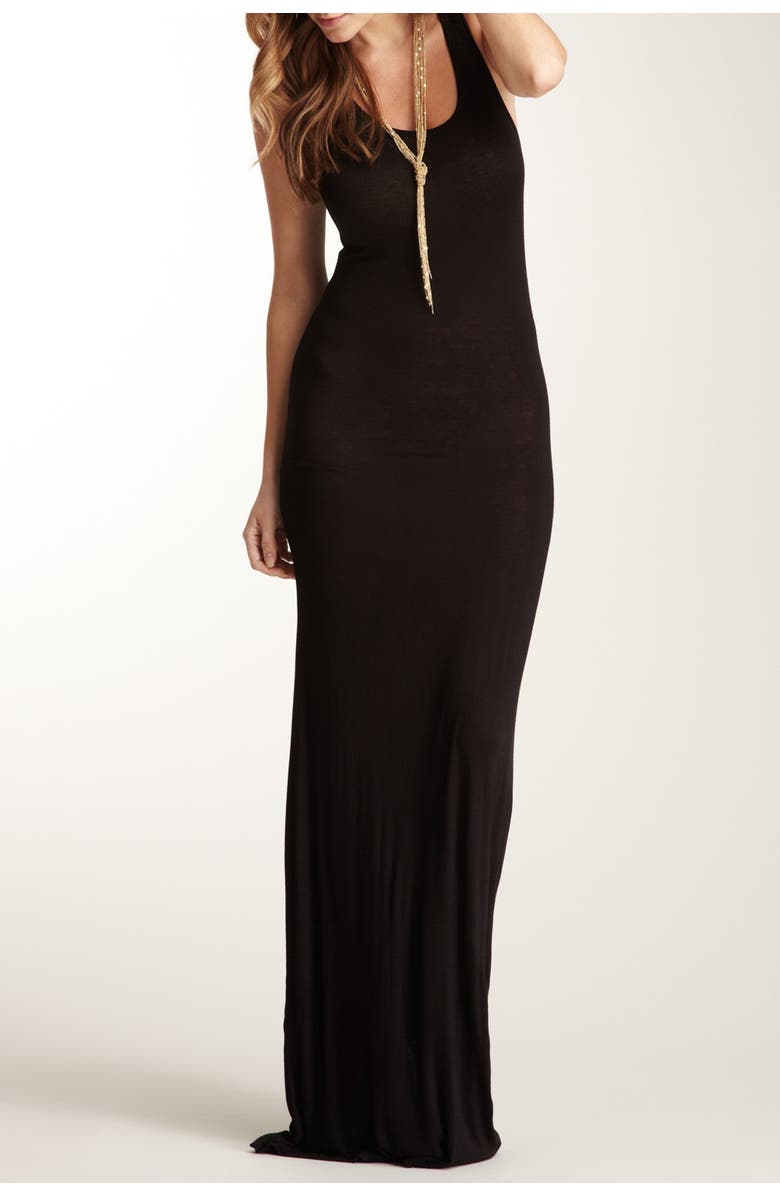GO COUTURE Racerback Maxi Dress, Main, color, Black