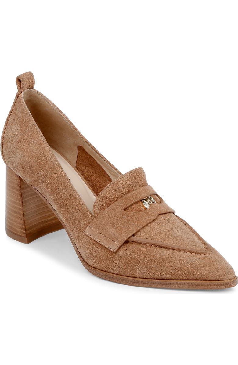 L'AGENCE Mallory Pointed Toe Pump, Main, color, Sand Suede