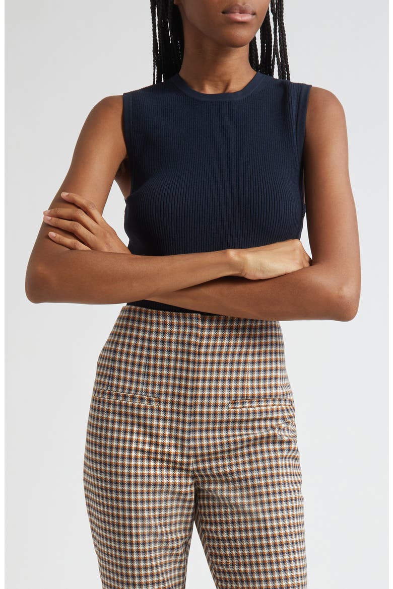 Rib Sweater Tank, Main, color, NAVY