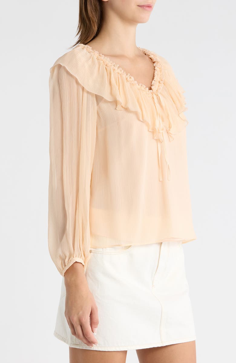 PAIGE Michelina Ruffle Neck Top, Alternate, color, Light Peach