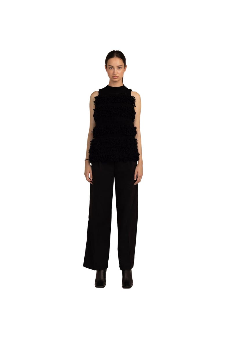Loop-Stitch Cashmere Vest, Main, color, black