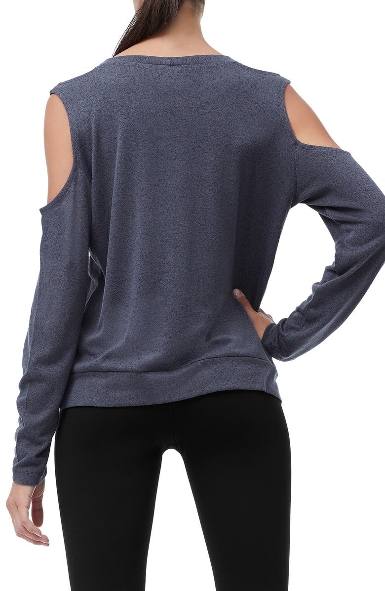 Good American Cold Shoulder Tee, Alternate, color, 