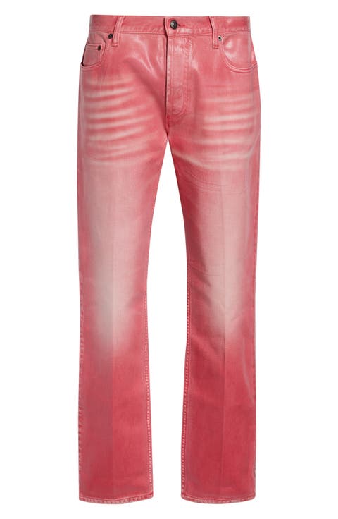 Randolph Coated Slim Fit Jeans (Cherry Pink)