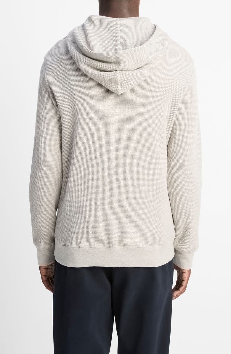 Vince Mouline Thermal Pima Cotton Hoodie, Alternate, color, Putty/ Off White