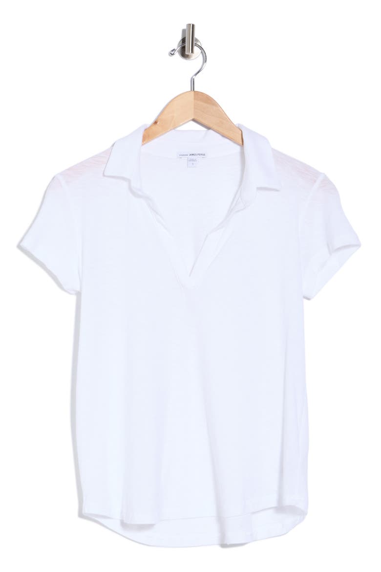 Curved Hem Polo, Main, color, WHITE