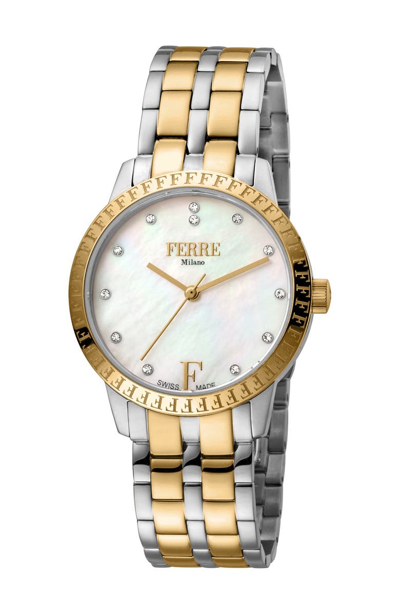 FERRE MILANO Women's Two-Tone Bracelet Watch, 44mm, Main, color, 