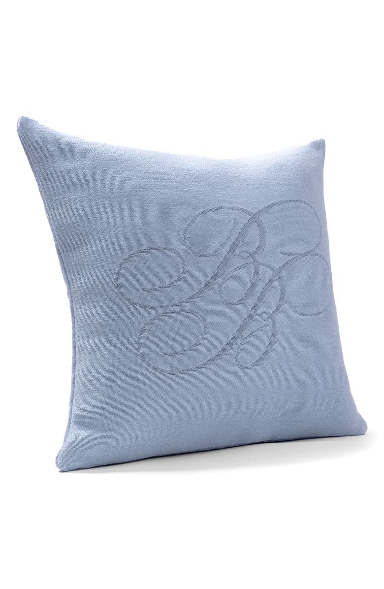 Brooks Brothers Chambray Monogram Accent Pillow, Alternate, color, Light Marine