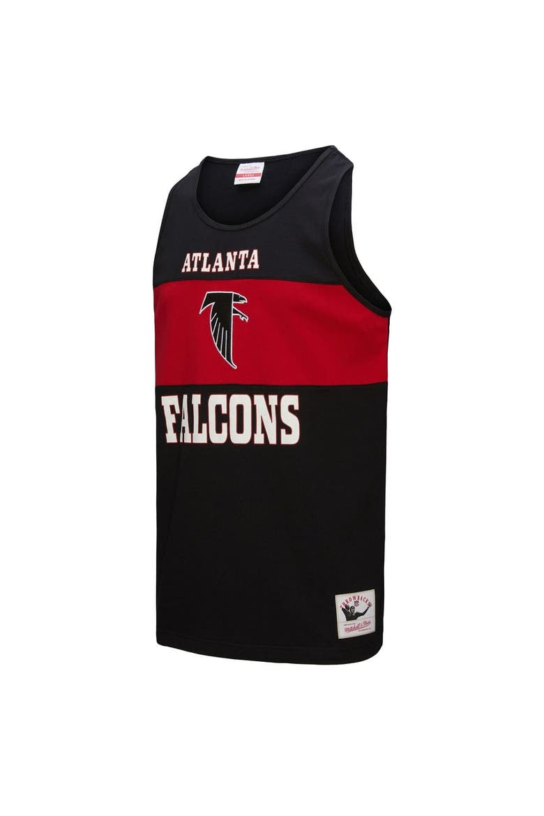 Men's Mitchell & Ness Black Atlanta Falcons Retro Colorblock Tank Top, Alternate, color, Black