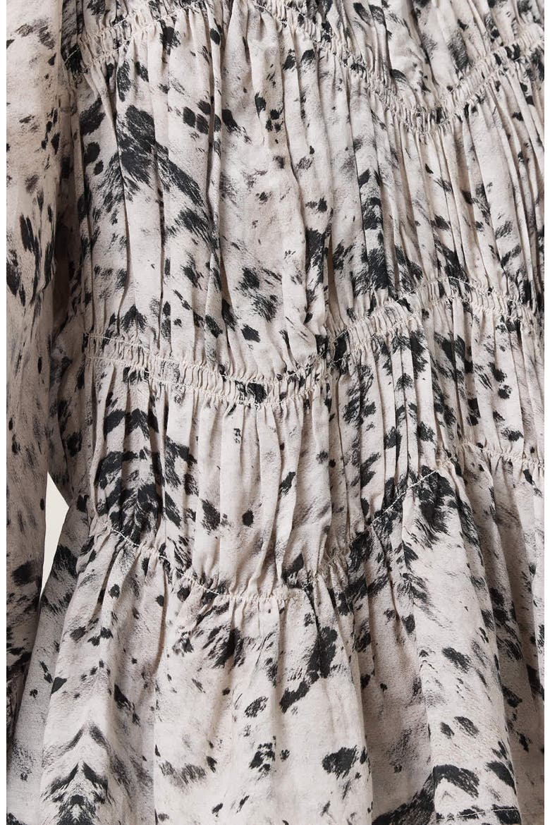 Melani Print Gathered Peplum Top, Alternate, color, CANTER ECRU WHITE